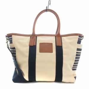 F71268 トートバッグ ショルダーバッグ キャンバス レザー ロゴ 白 アイボリー /FT GY35