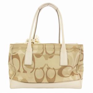 COACH 11821 オプティック シグネチャー マデリン トート ハンドバッグ 肩掛け リボン キャンバス レザー