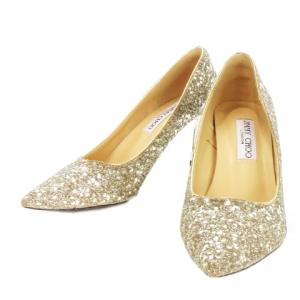 パンプス ポインテッドトゥ ハイヒール グリッター 39 26cm ゴールドカラー /MN6 GY27