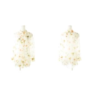 AKRIS A-K-R-I-S- 3点 セットアップ シルク 絹 長袖シャツ ノースリーブブラウス アンクルパンツ