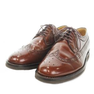 ビジネスシューズ 外羽根 レザー ウイングチップ メダリオン 25.5cm 茶 ブラウン /MN16 GY17