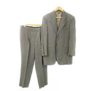 シングルスーツ セットアップ 2点セット テーラードジャケット 総裏地 スラックス 地模様 畝 44 XS