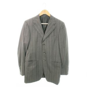 VERSACE シングルスーツ セットアップ 2点セット テーラードジャケット 総裏地 スラックス ストライプ 48R