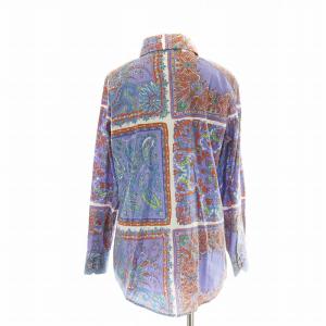 ETRO シャツ 長袖 コットン ペイズリー 総柄 44 紫 /MP EC