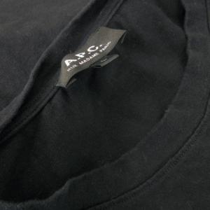 A.P.C. HOMME S/S TEE Tシャツ カットソー クルーネック 丸首 半袖 ロゴ刺繍 コットン L 黒