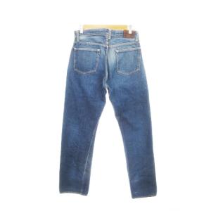 JOHNBULL デニムパンツ ジーンズ スリム ストレート ボタンフライ 赤耳 セルビッチ ウォッシュ加工 28 青 ブルー