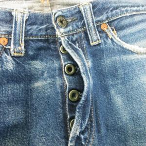 JOHNBULL デニムパンツ ジーンズ スリム ストレート ボタンフライ 赤耳 セルビッチ ウォッシュ加工 28 青 ブルー