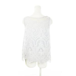 ADORE カットソー ブラウス ノースリーブ 2点セット メッシュ 刺繍 ハート スパンコール 38 M 水色 ブルー