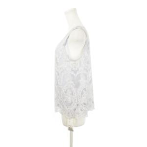 ADORE カットソー ブラウス ノースリーブ 2点セット メッシュ 刺繍 ハート スパンコール 38 M 水色 ブルー