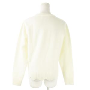 Chesty ニット セーター クルーネック 長袖 スカラップ 無地 F 白 ホワイト /AO19