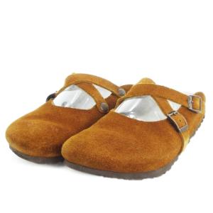 ビルキー Birkie's サボ サンダル スエード クロスベルト ロゴ 24cm 茶 ブラウン /MN21