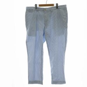 スラックス パンツ テーパード シアサッカー 大きいサイズ 42 XL 青 ブルー 白 ホワイト PP-RL-GS-7124