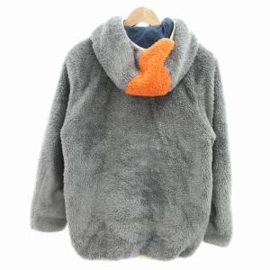 mercibeaucoup ボアジャケット パーカー フーディー ジップアップ ロゴ 3 グレー オレンジ /UD