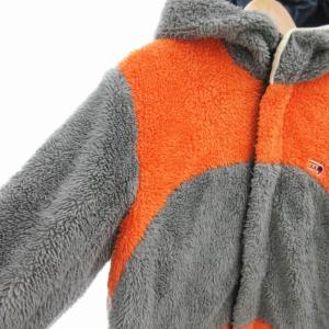 mercibeaucoup ボアジャケット パーカー フーディー ジップアップ ロゴ 3 グレー オレンジ /UD