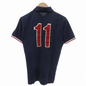 RUGBY RALPH LAUREN ポロシャツ カットソー ロゴ刺繍 ナンバリング 11 XS 紺 ネイビー /FF