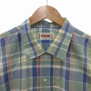 McGREGOR SPORTSWEAR カジュアルシャツ チェック 半袖 L 緑 グリーン /FF