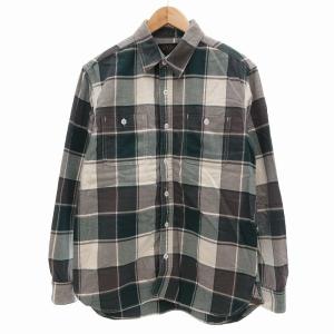 フランネルシャツ 長袖 チェック柄 L 緑系 /UO