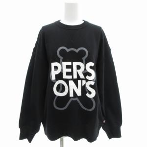 トレーナー スウェット 長袖 クルーネック ロゴプリント S 黒 ブラック /GV