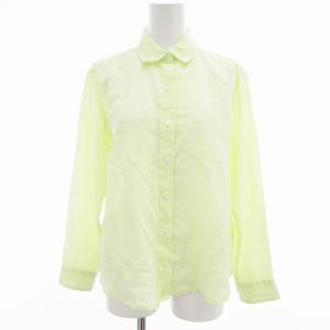 シャツ ブラウス 麻 リネン 長袖 F 緑 グリーン /AE