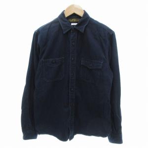 デニムシャツ 長袖 胸ポケット M インディゴブルー /JS