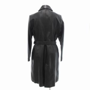 LAUTREAMONT レザーコート ジャケット ステンカラー 羊革 シープスキン 2 黒 ブラック /JS