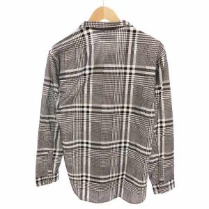 HIDEAWAYS NICOLE タグ付き シャツ チェック柄 衿 ワイヤー入り 長袖 50 白 黒 ホワイト ブラック /HO