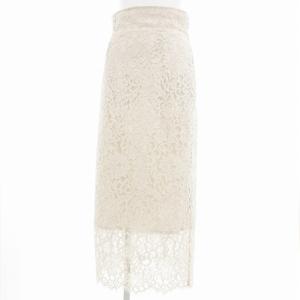 タイトスカート ミモレ ロング レース 36 ベージュ /UD