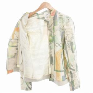 ohta スイングトップ ブルゾン ジャケット フルジップ 総柄 ショート丈 M ベージュ /AE