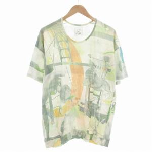 Tシャツ カットソー クルーネック 総柄 半袖 F マルチカラー /AE