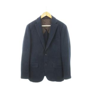 テーラードジャケット ウール 背抜き 千鳥格子 48 M 紺 ネイビー /AH10 GY99