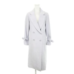 チェスターコート ウール 袖リボン ペールカラー S 紫 パープル 5864501 /AH17 GY99