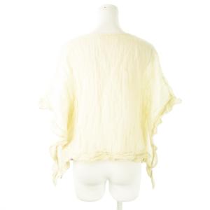 SEE BY CHLOE ブラウス カットソー Vネック 半袖 ガーゼタッチ 透け感 38 M ベージュ 生成り エクリュ /CK27