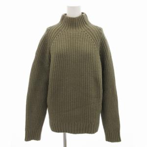 ニット セーター ハイネック ウール 長袖 S カーキ /UD