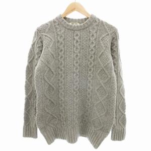 タグ付き ケーブルニット セーター 長袖 L グレー /UD