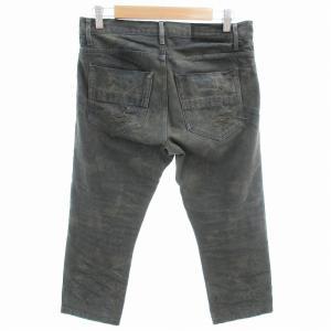 JULIUS 11SS ハードクラッシュ クロップド デニム パンツ ジーンズ ダメージ加工 1 紺 ネイビー /OU