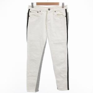 切替パンツ デニムパンツ ジーンズ スウェット 38 白 ホワイト グレー /OU