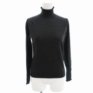 タートルネックニット セーター ハイゲージ 毛 M ダークグレー /OU