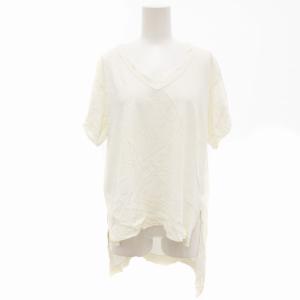 Tシャツ カットソー Vネック 半袖 F 白 ホワイト /UD