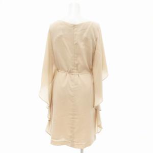 GALLARDAGALANTE ワンピース ひざ丈 長袖 フリル ドレープ F ベージュ /JS