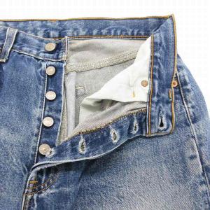 Levi's 501 00's デニムパンツ ボタンフライ ダメージ加工 W32 L32 インディゴブルー