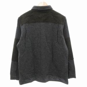 R.NEWBOLD タグ付き ニットジャケット 胸ポケット ボタンアップ L グレー /JS