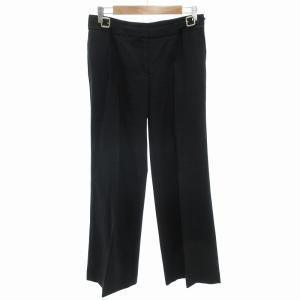 パンツ スラックス ワイドストレート ベルトデザイン 36 黒 ブラック /FF