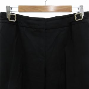 ESCADA パンツ スラックス ワイドストレート ベルトデザイン 36 黒 ブラック /FF