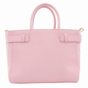 Samantha Thavasa デラックス DELUXE ハンドバッグ ショルダー 2WAY 斜め掛け ロゴ チャーム付 レザー ピンク