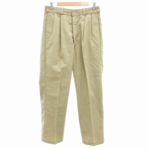 ワークパンツ チノパン ストレート ツータック W32 L34 ベージュ /GV