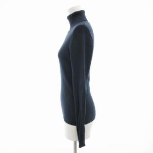 BALLSEY スーパーエクストラファインウールリブ タートルネックプルオーバー ニット カットソー 長袖 S 紺 ネイビー