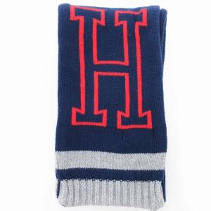 TOMMY HILFIGER タグ付き ストール マフラー 紺 ネイビー 赤 レッド グレー /OU
