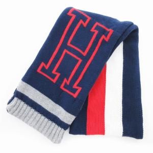 TOMMY HILFIGER タグ付き ストール マフラー 紺 ネイビー 赤 レッド グレー /OU
