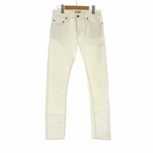 エディ期 デニムパンツ ジーンズ ボタンフライ ロゴ スキニー 27 白 ホワイト UP53 2014