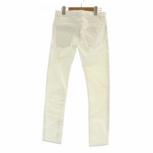 SAINT LAURENT PARIS エディ期 デニムパンツ ジーンズ ボタンフライ ロゴ スキニー 27 白 ホワイト UP53 2014